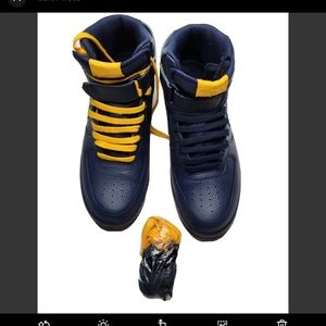 Nike Air Force 1 High Obsidian Gold Amarillo “Michigans” Sz: 9 #AO2440-400